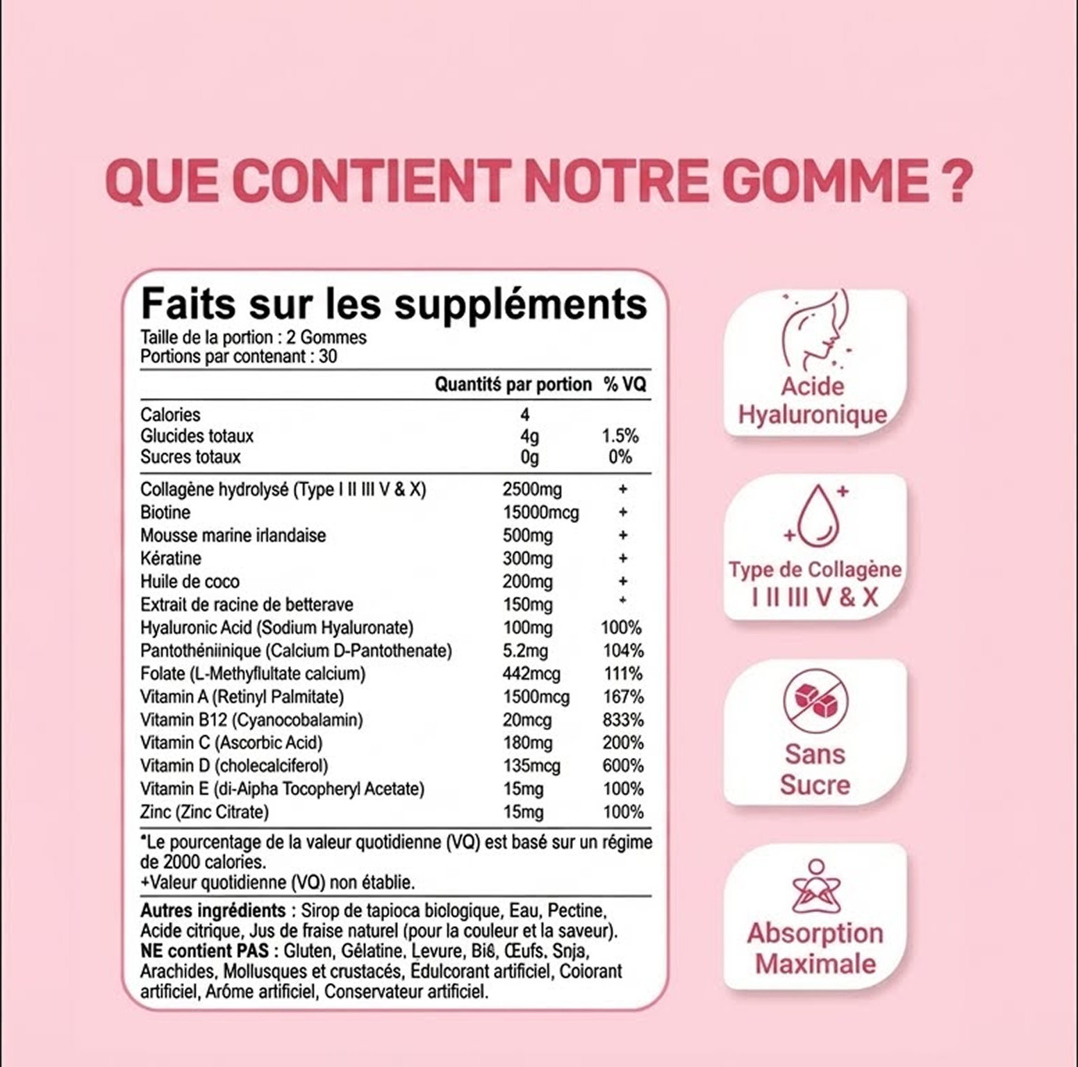 LumaGum™ Gummies Collagène Premium à la fraise