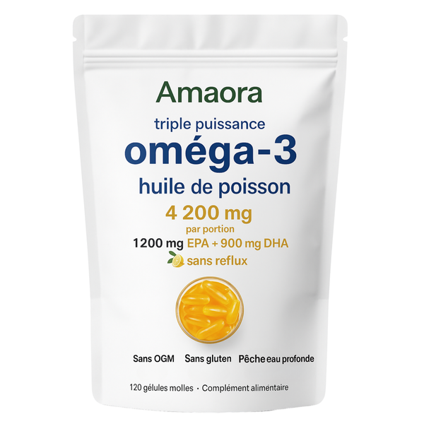 Oméga-3 Triple Puissance – Pour la peau le Cerveau et les Articulations