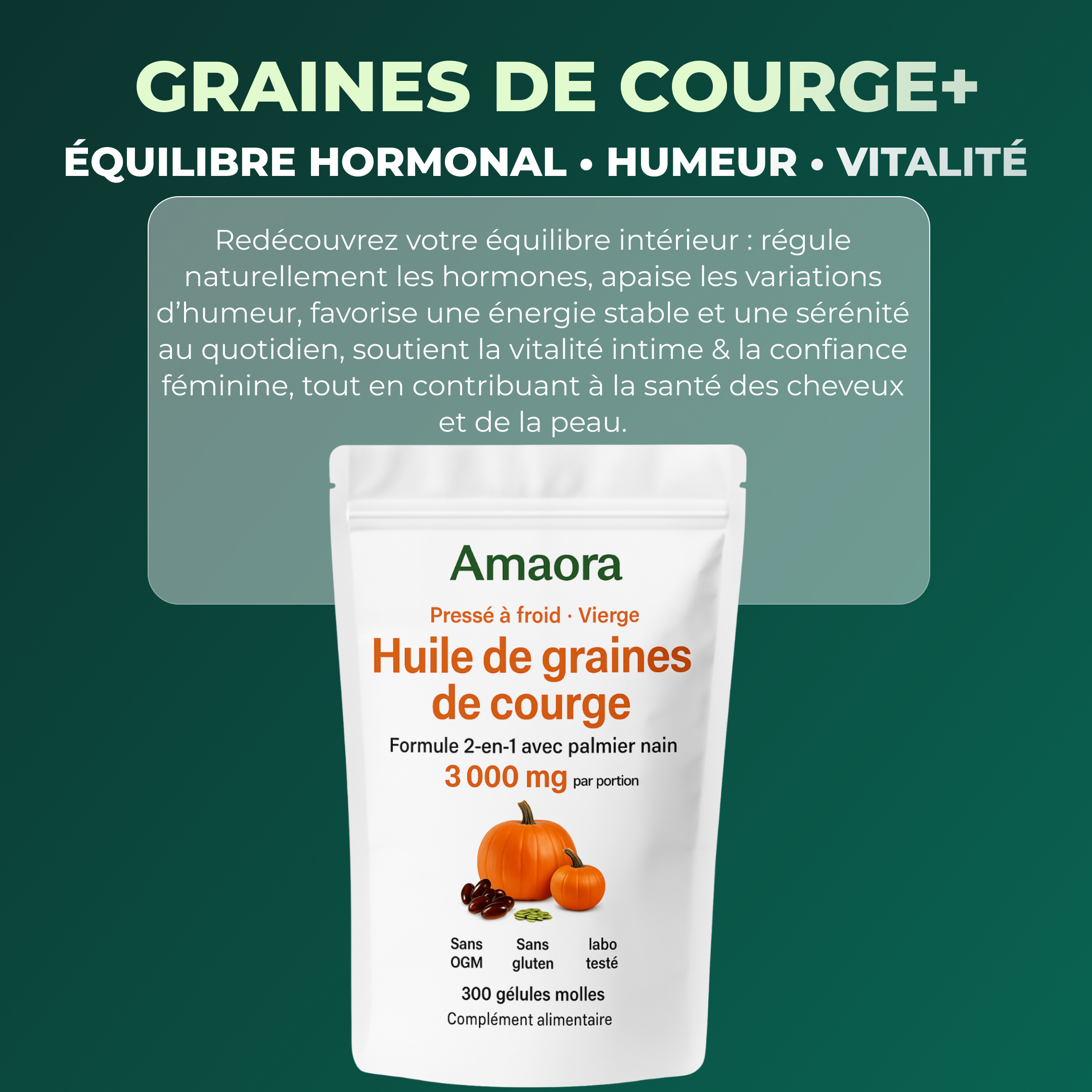 Huile de Graines de Courge – Équilibre Hormonal & Vitalité